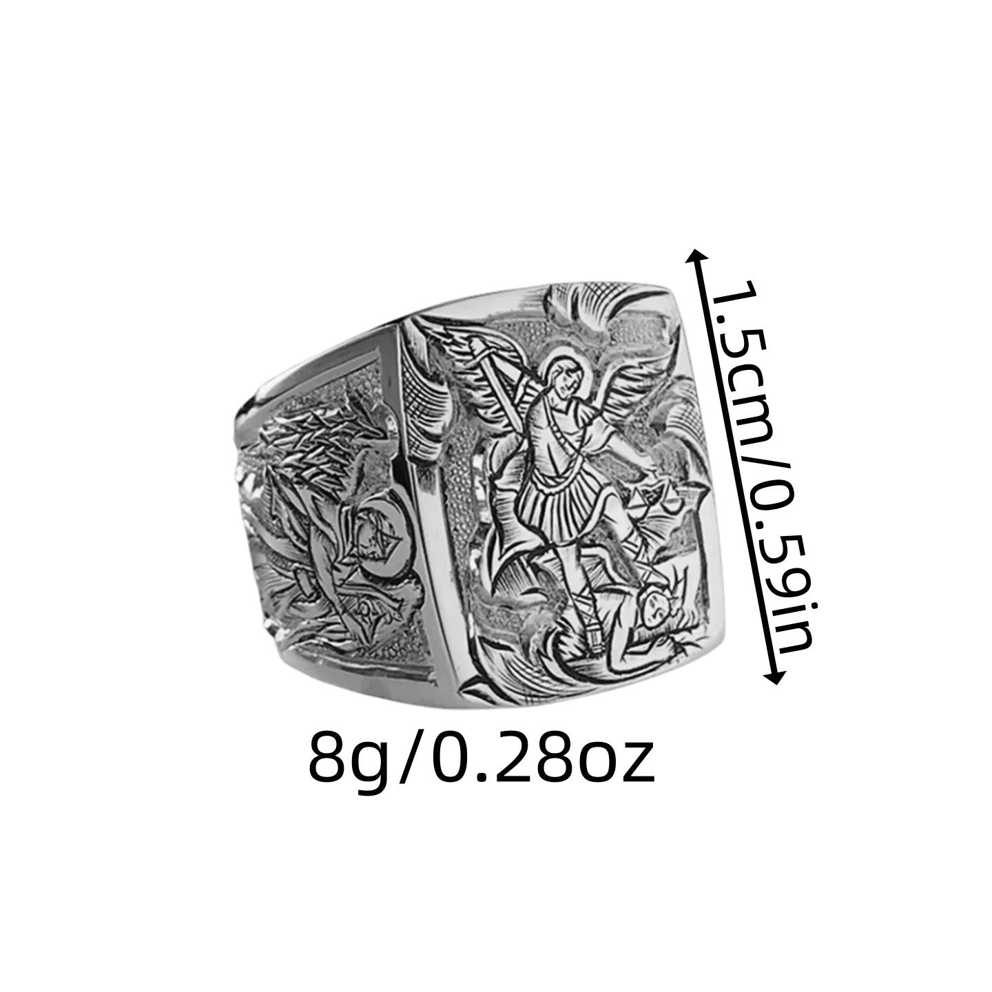 Christiandiscipleshop Golden&Silver Archangel St. Michael Ring - A Divine Symbol of Protection and Strength