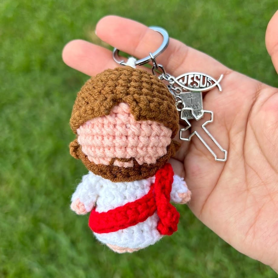 christiandiscipleshop Jesus Crochet Keychain/Pendant - A Beautiful Reminder of Christ's Love