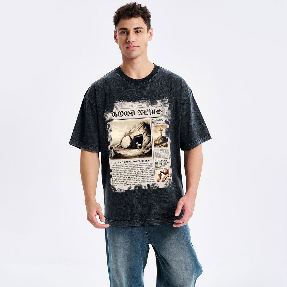 Christiandiscipleshop Good News Christian Washed T-Shirt