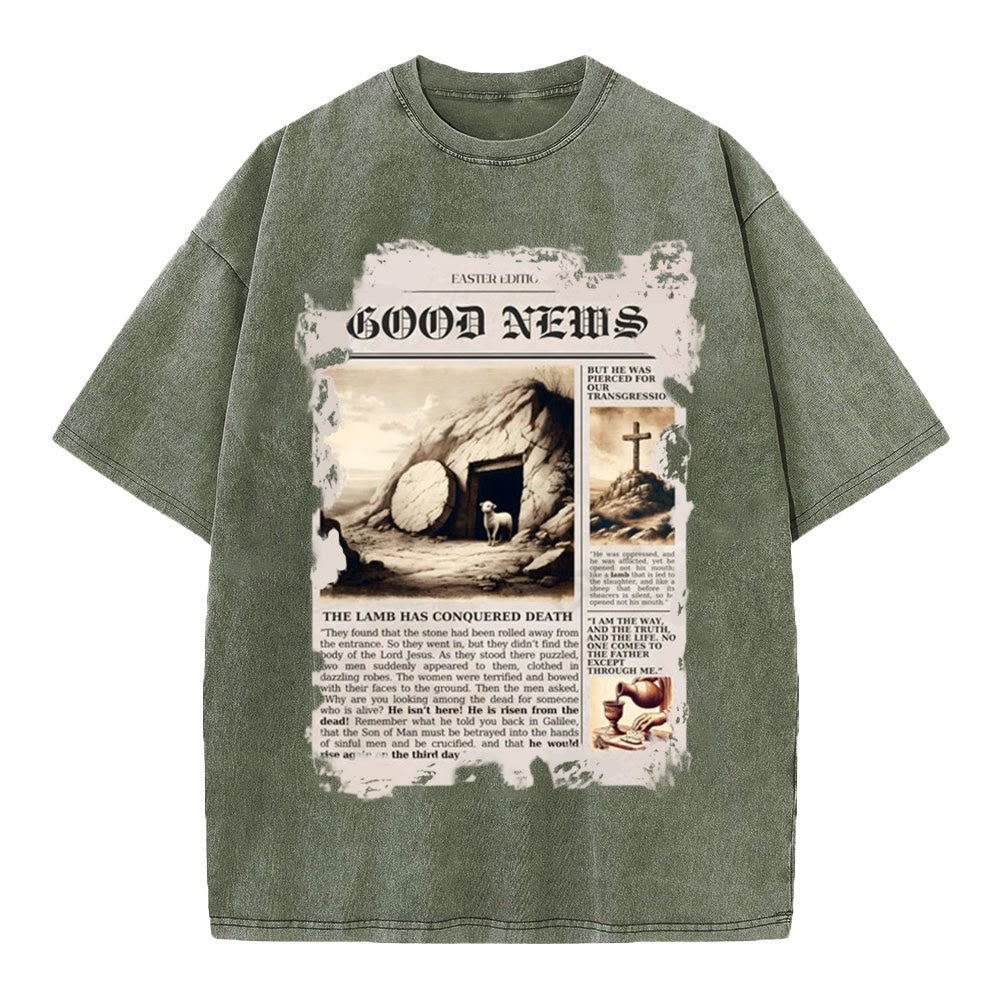 Christiandiscipleshop Good News Christian Washed T-Shirt