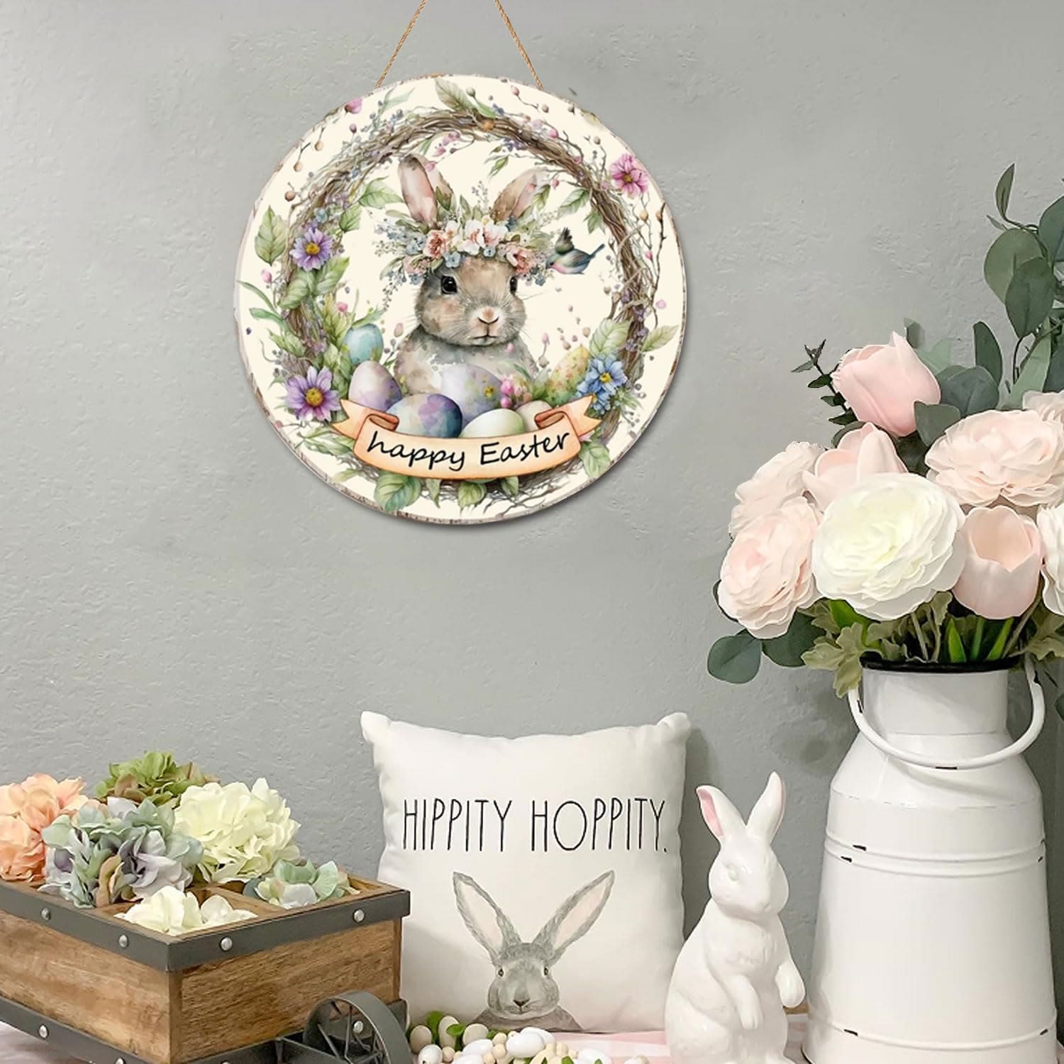Christiandiscipleshop Easter Bunny Hanging Pendant: Enchanted Bunny Garden Hanging Ornament