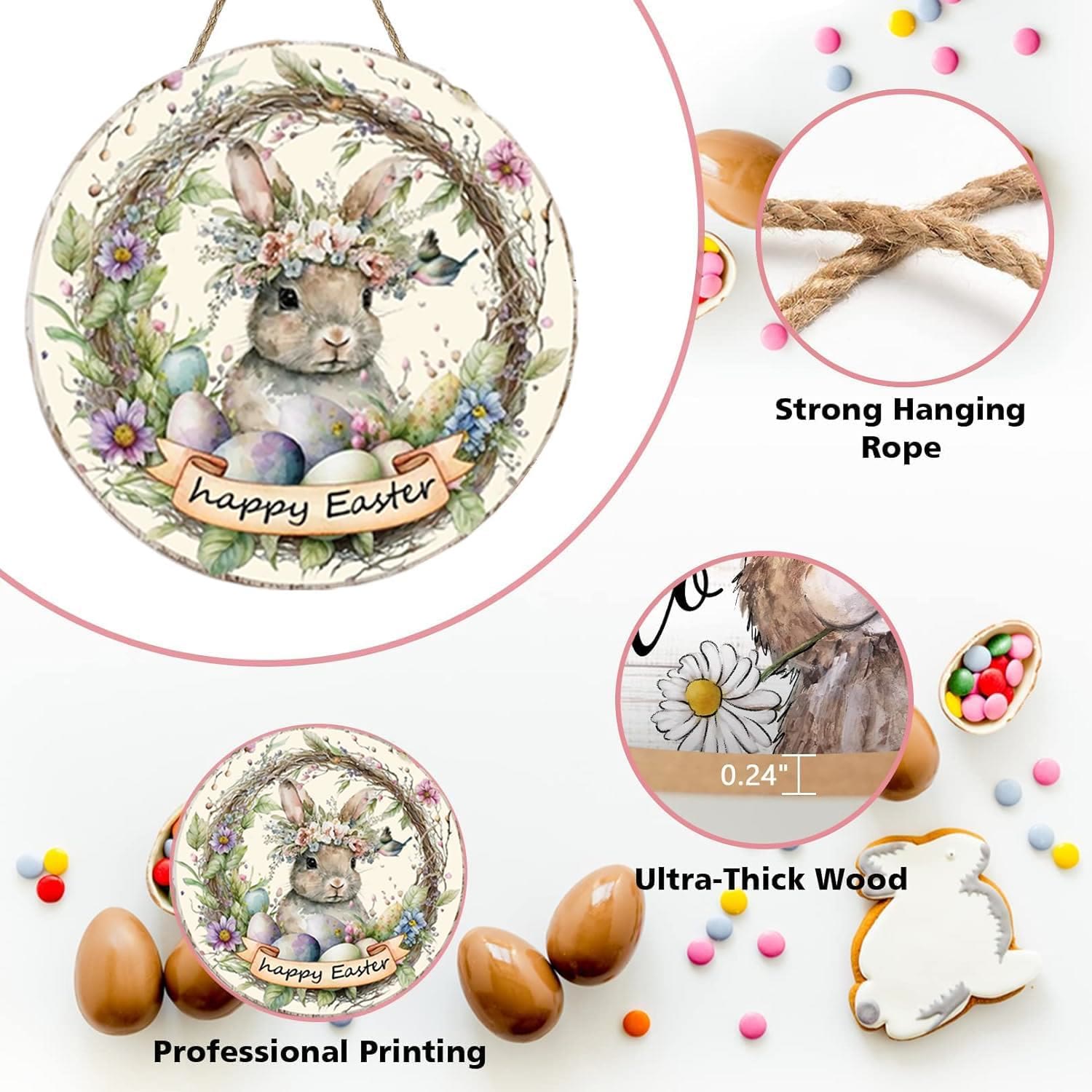 Christiandiscipleshop Easter Bunny Hanging Pendant: Enchanted Bunny Garden Hanging Ornament