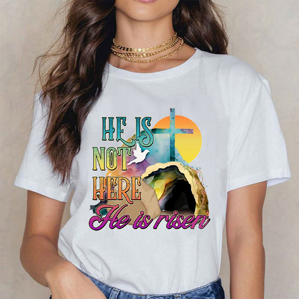 christiandiscipleshop He Is Not Here He Is Risen Christian T-Shirt