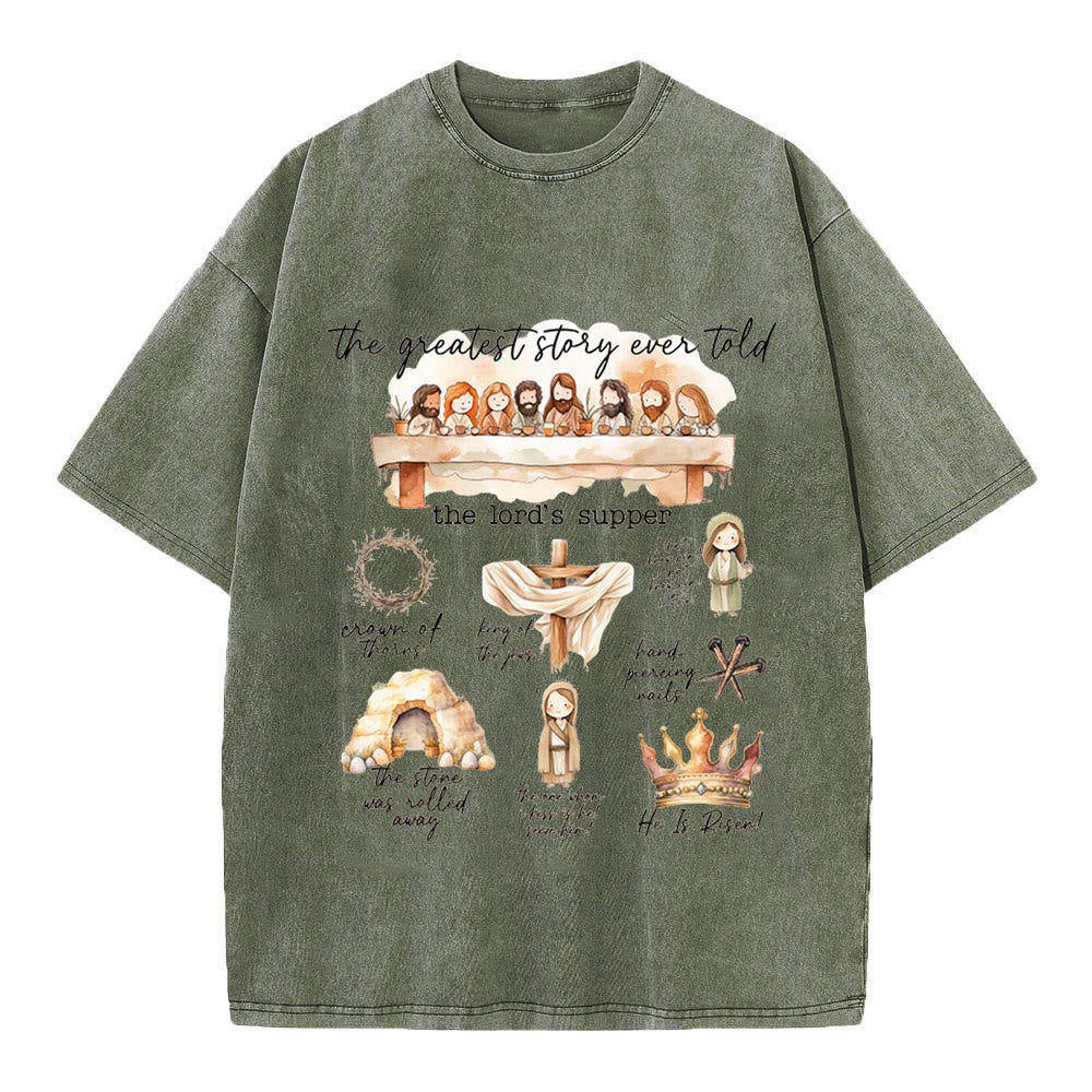 Christiandiscipleshop Greatest Story Ever Told Christian Washed T-Shirt