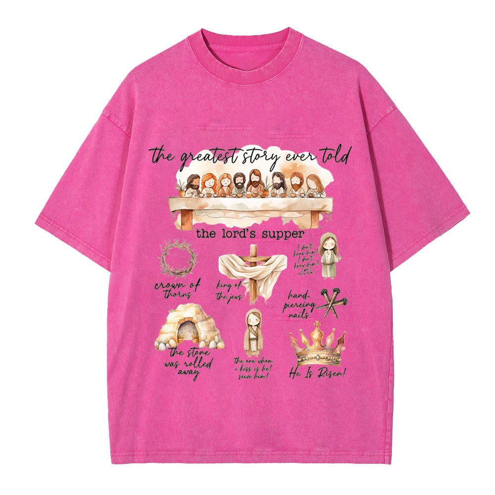 Christiandiscipleshop Greatest Story Ever Told Christian Washed T-Shirt
