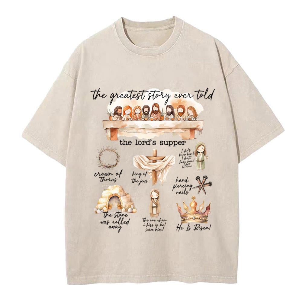 Christiandiscipleshop Greatest Story Ever Told Christian Washed T-Shirt