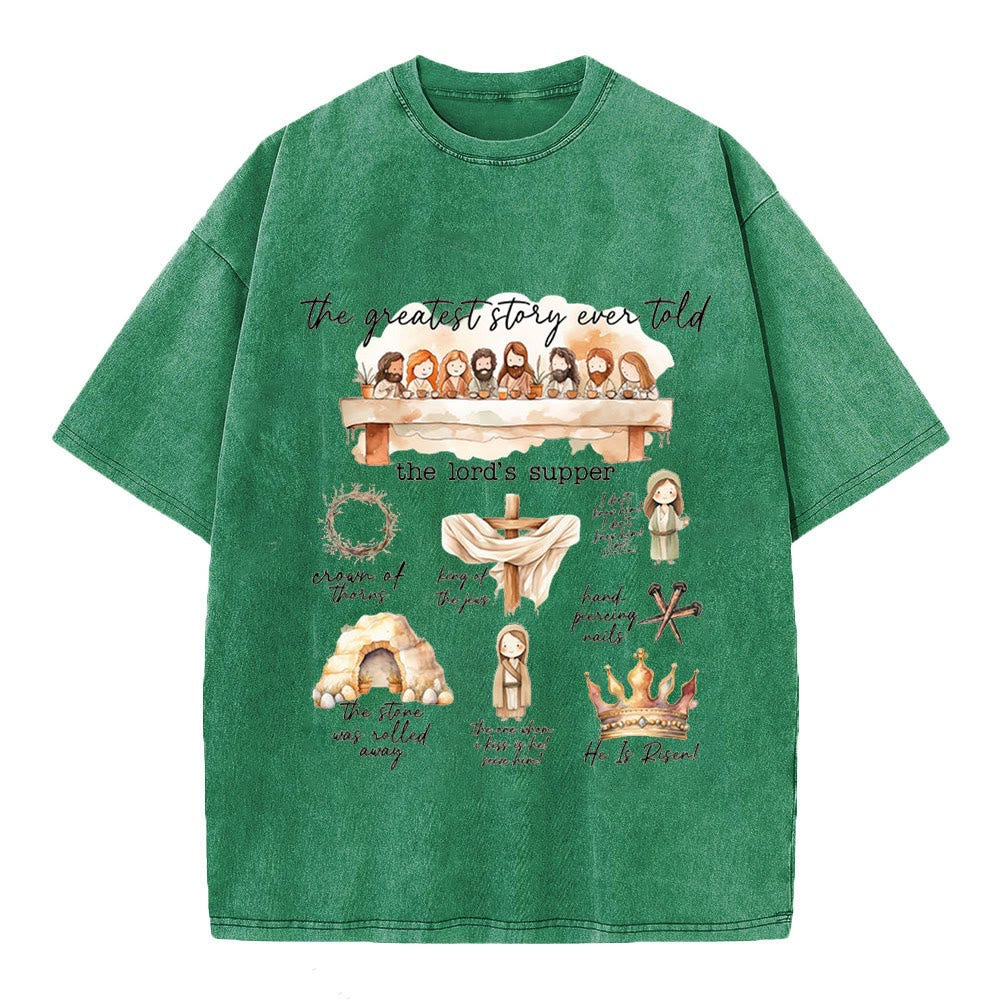 Christiandiscipleshop Greatest Story Ever Told Christian Washed T-Shirt
