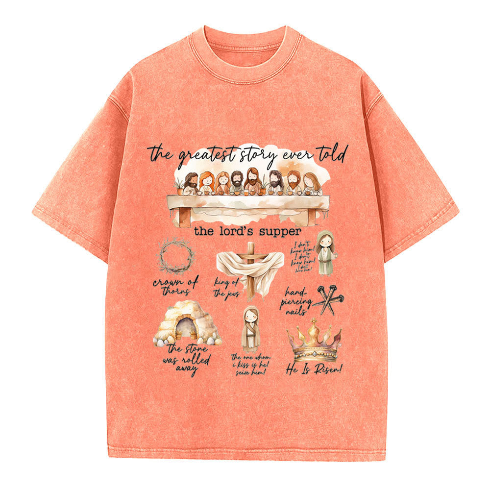 Christiandiscipleshop Greatest Story Ever Told Christian Washed T-Shirt
