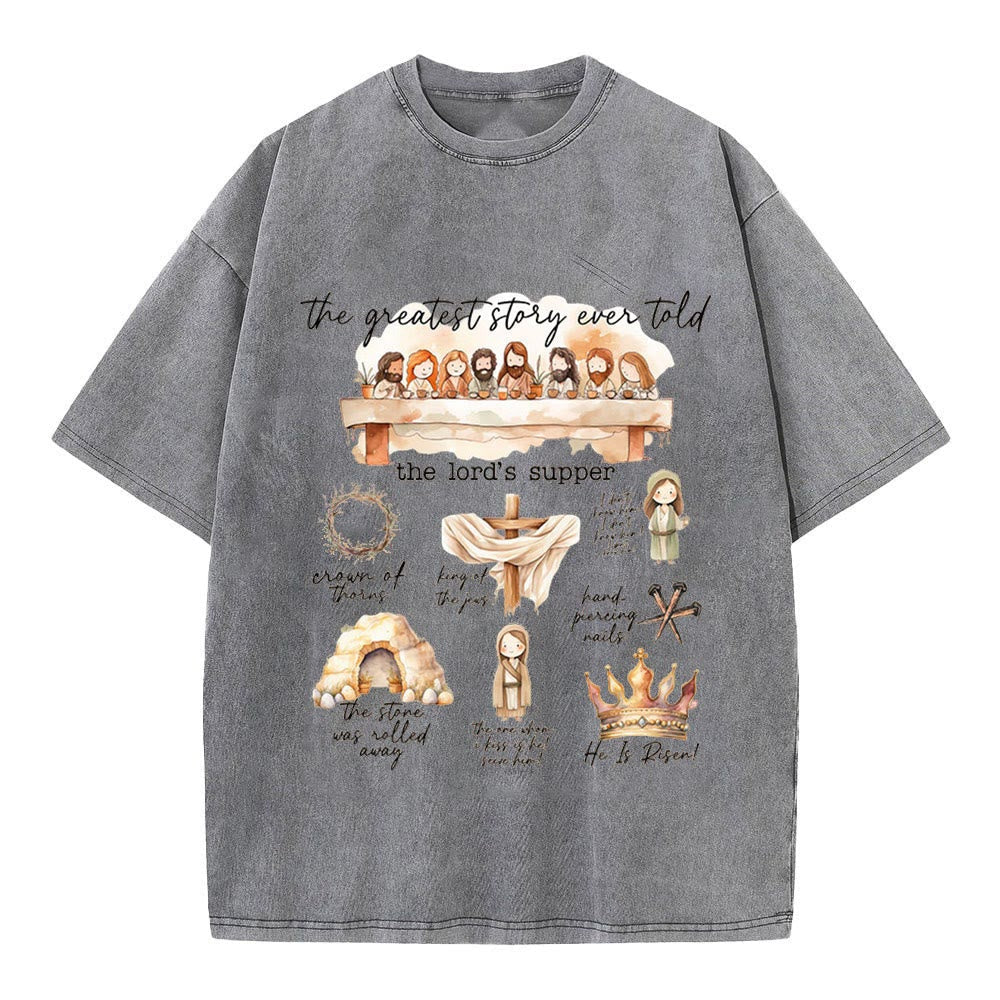 Christiandiscipleshop Greatest Story Ever Told Christian Washed T-Shirt