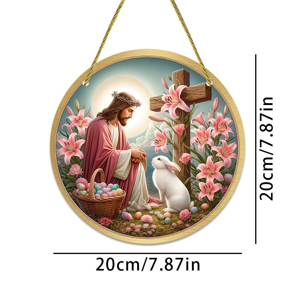 Christiandiscipleshop Resurrection & Vitality: Jesus & Bunny Easter Home Decor Hanging Pendant Ornament