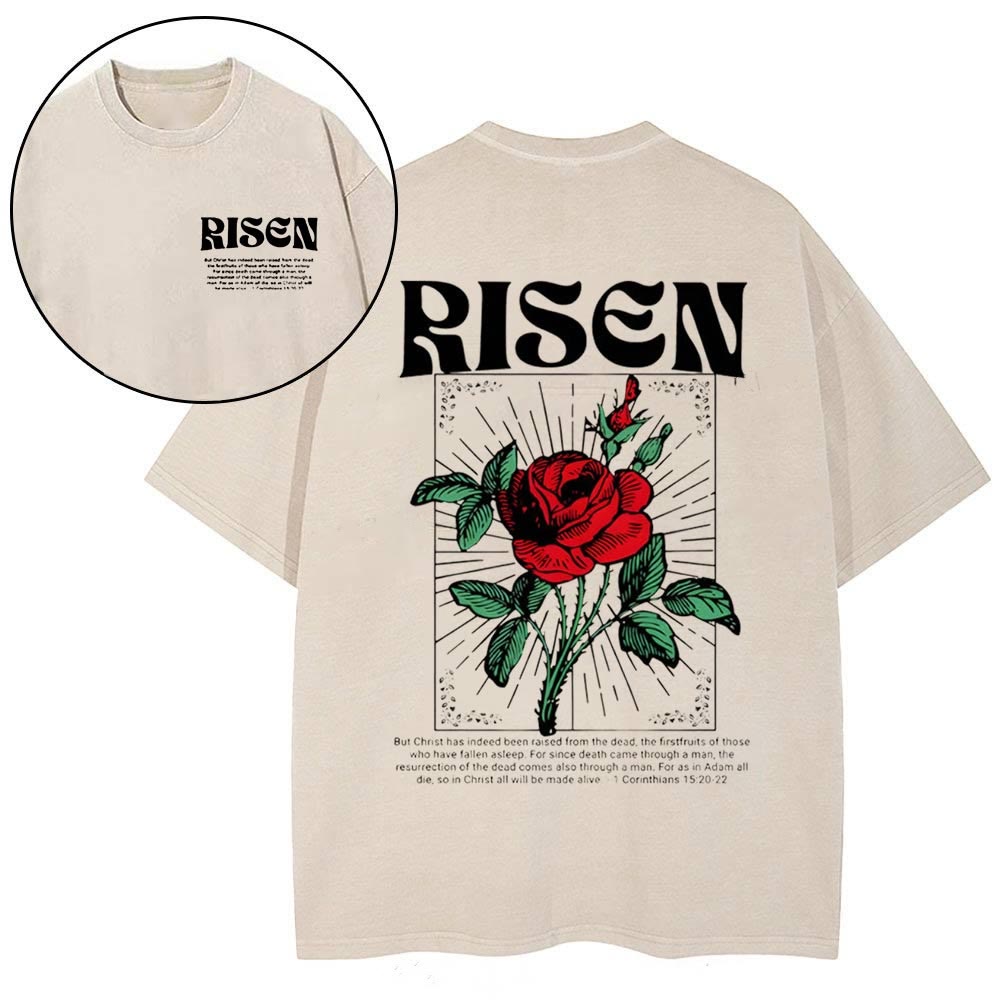 Christiandiscipleshop Risen Christian Washed T-Shirt
