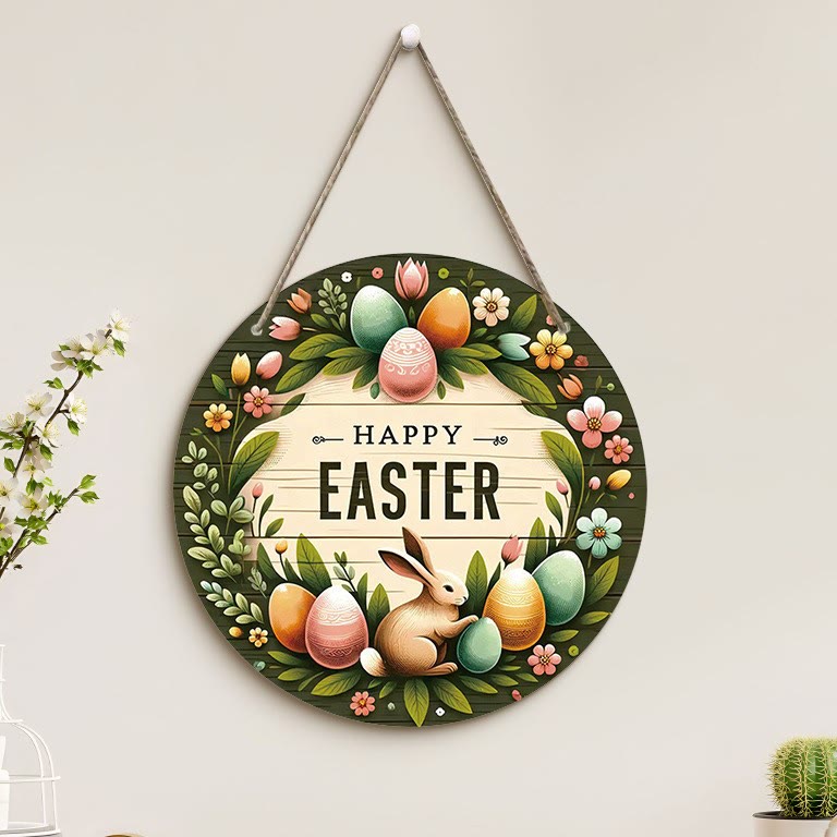 Christiandiscipleshop Easter Bunny & Eggs: Happy Easter Pendant Hanging Ornament