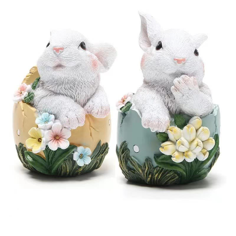 Christiandiscipleshop Easter Resin Floral Bunny Ornament - Celebrate Easter