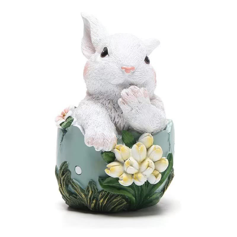 Christiandiscipleshop Easter Resin Floral Bunny Ornament - Celebrate Easter