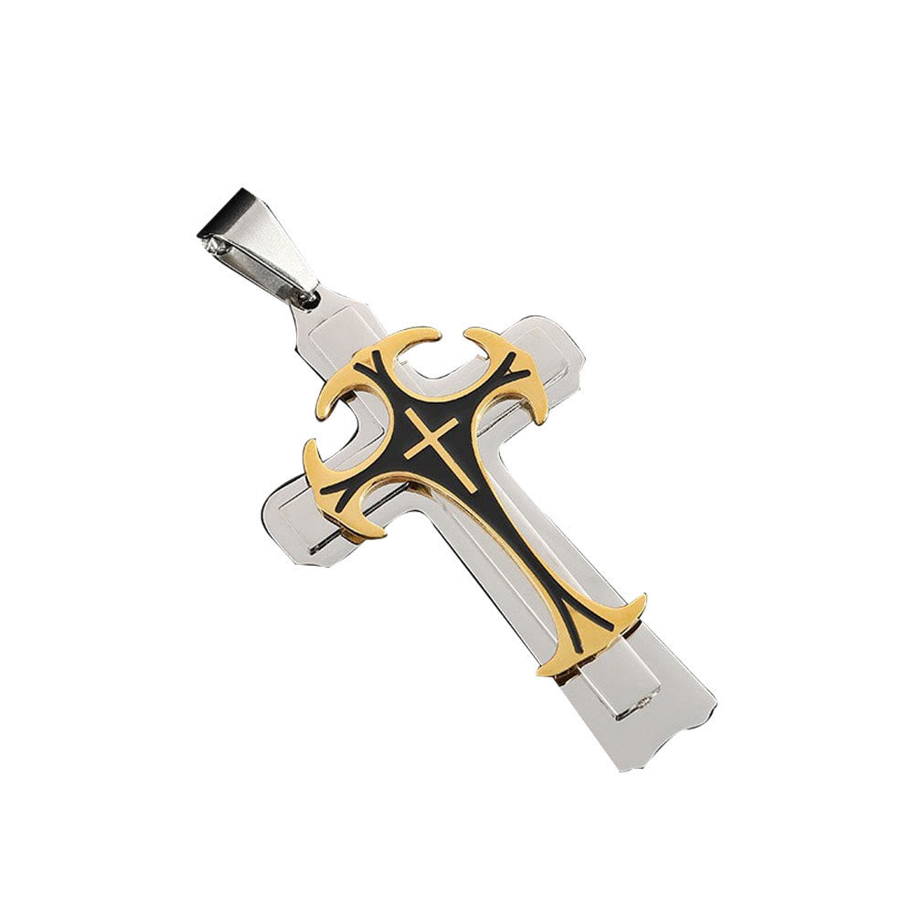 Christianartworkshop 3 Color Faith and Courage Cross Necklace: Embrace the Power of Belief