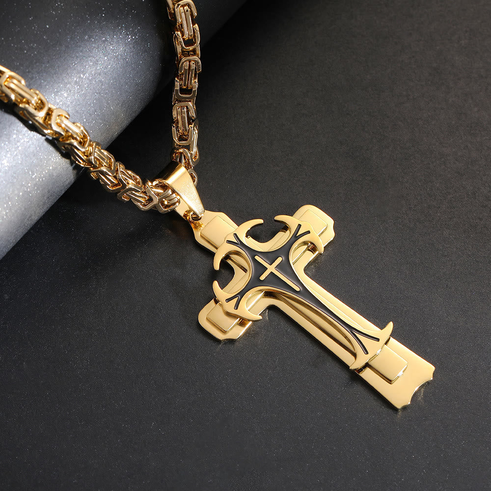 Christianartworkshop 3 Color Faith and Courage Cross Necklace: Embrace the Power of Belief