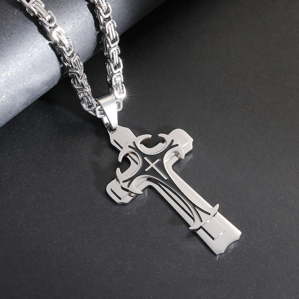 Christianartworkshop 3 Color Faith and Courage Cross Necklace: Embrace the Power of Belief