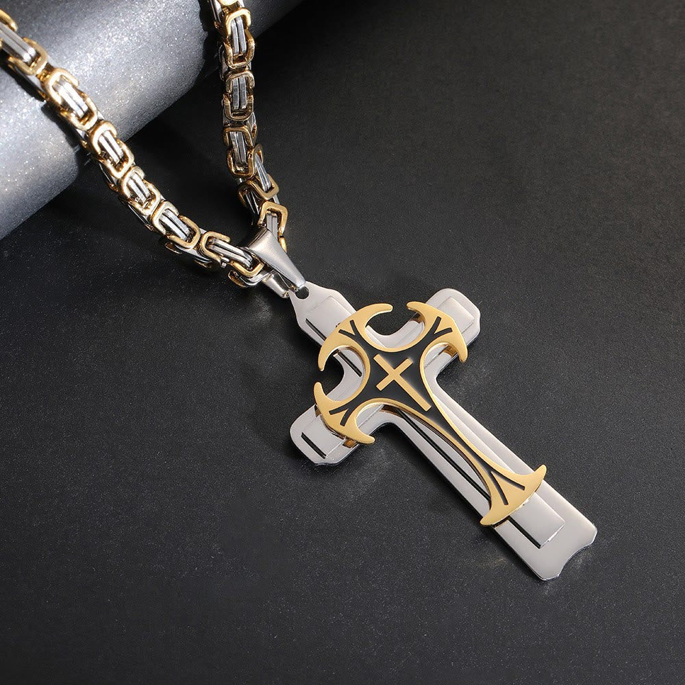 Christianartworkshop 3 Color Faith and Courage Cross Necklace: Embrace the Power of Belief