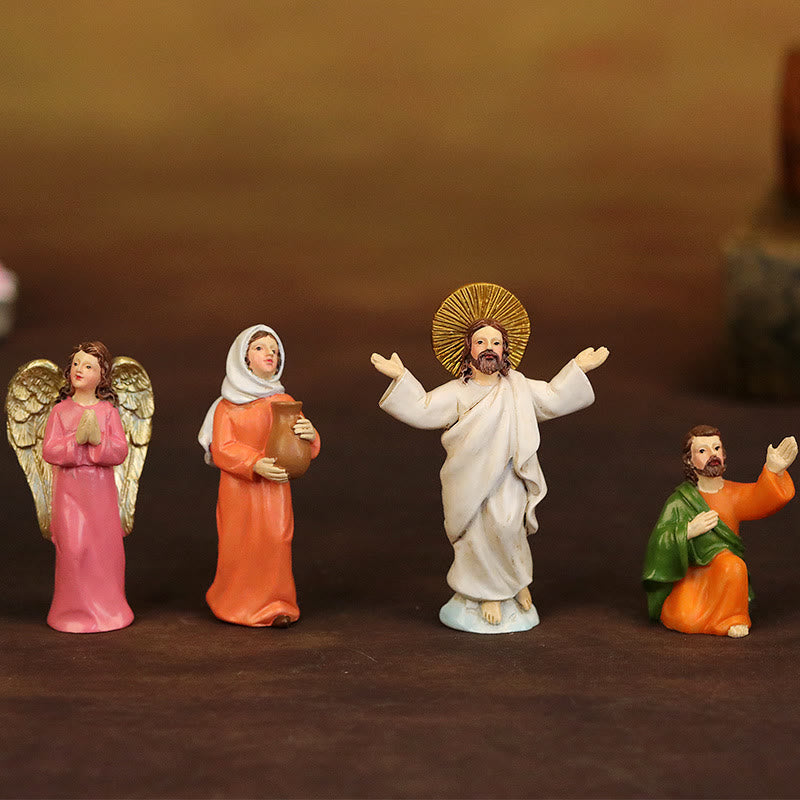 Christiandiscipleshop Resurrection Scene with Jesus, Angels, and Disciples - Illuminated Easter Nativity Ornament