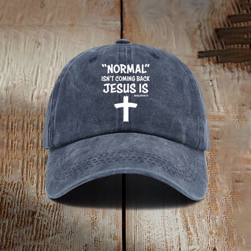 christiandiscipleshop Jesus Is Coming Back Unisex Distressed Washed Cotton Hat