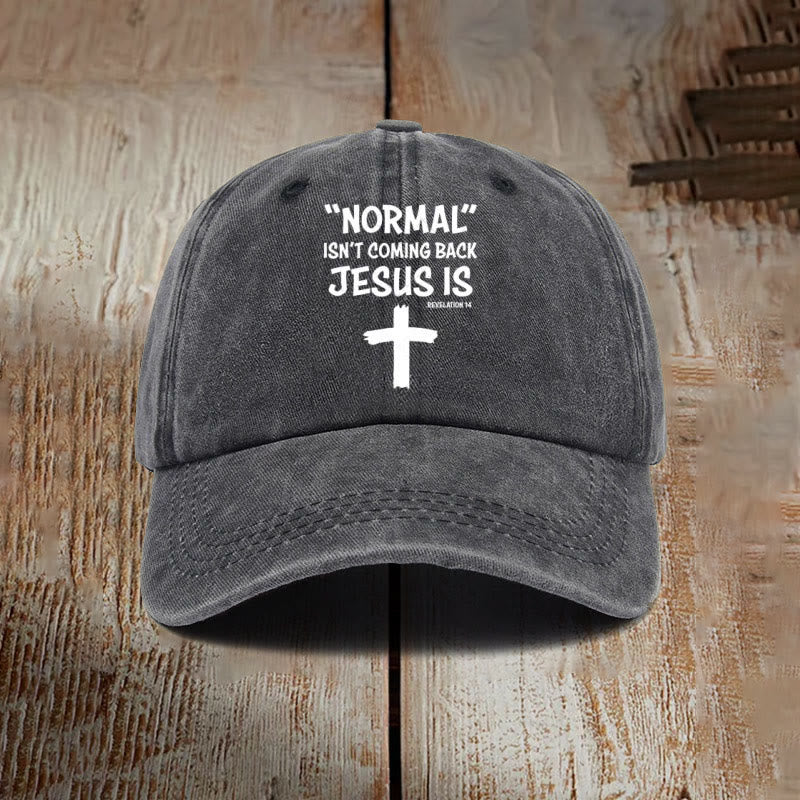 christiandiscipleshop Jesus Is Coming Back Unisex Distressed Washed Cotton Hat