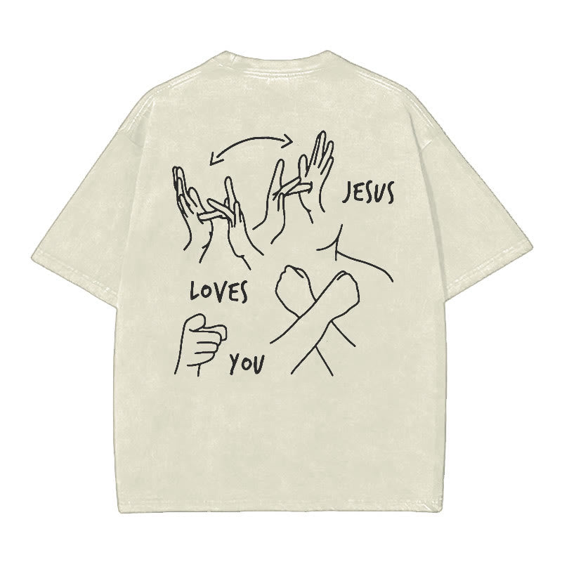 christiandiscipleshop Jesus Loves You Washed T-Shirt