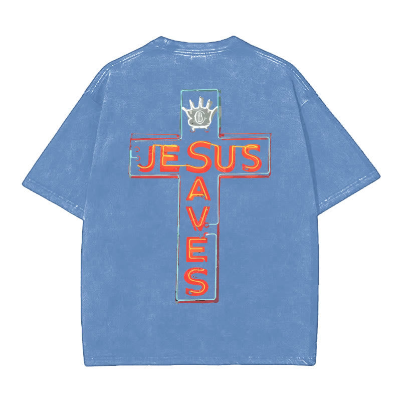christiandiscipleshop Jesus Saves Cross Graphic T-Shirt