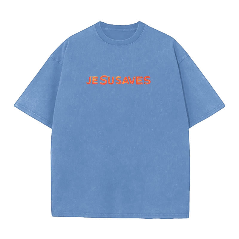 christiandiscipleshop Jesus Saves Cross Graphic T-Shirt