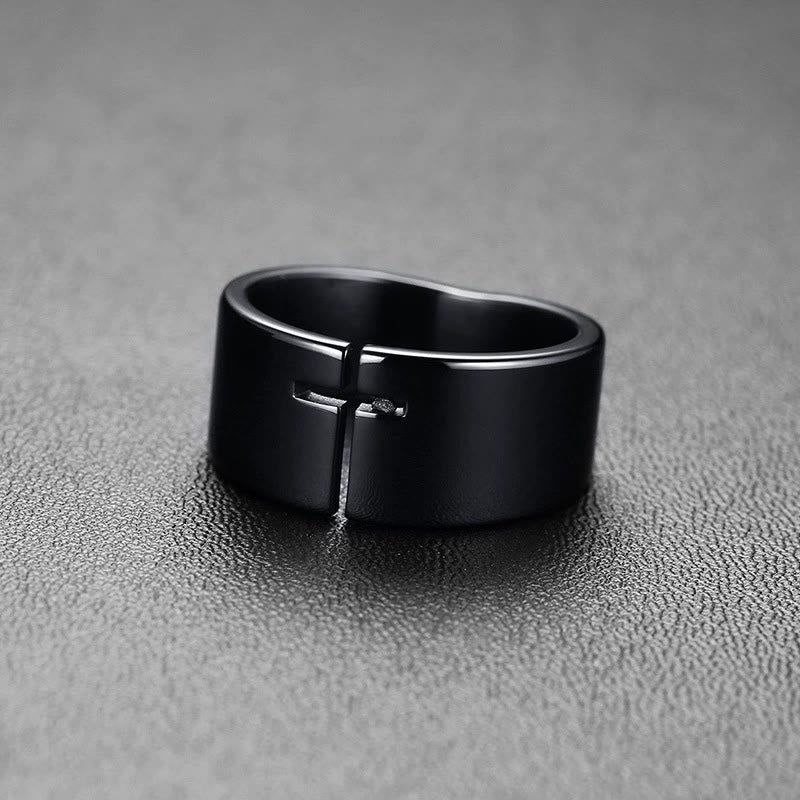 Christiandiscipleshop Eternal Faith Open-Work Cross Ring—A Symbol of Divine Connection