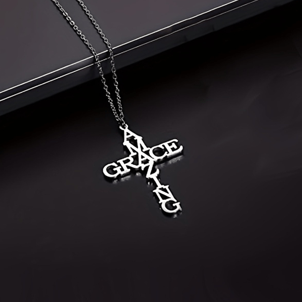 Christianartworkshop AMAZING GRACE Cross Necklace: A Testament of Divine Love