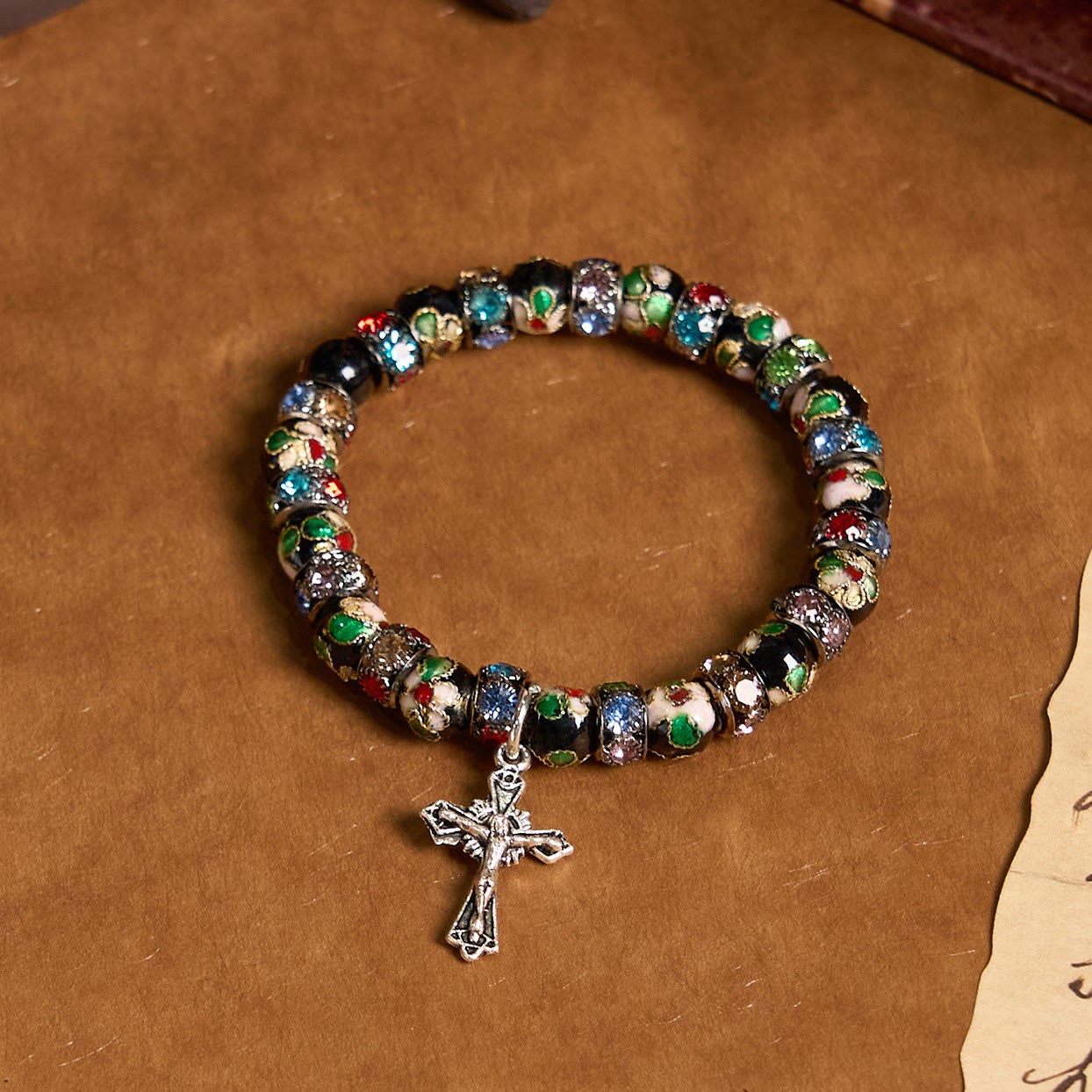 christiandiscipleshop Handcrafted Cloisonné Beads Timeless Faith Bracelet: A Testament of Christ's Presence