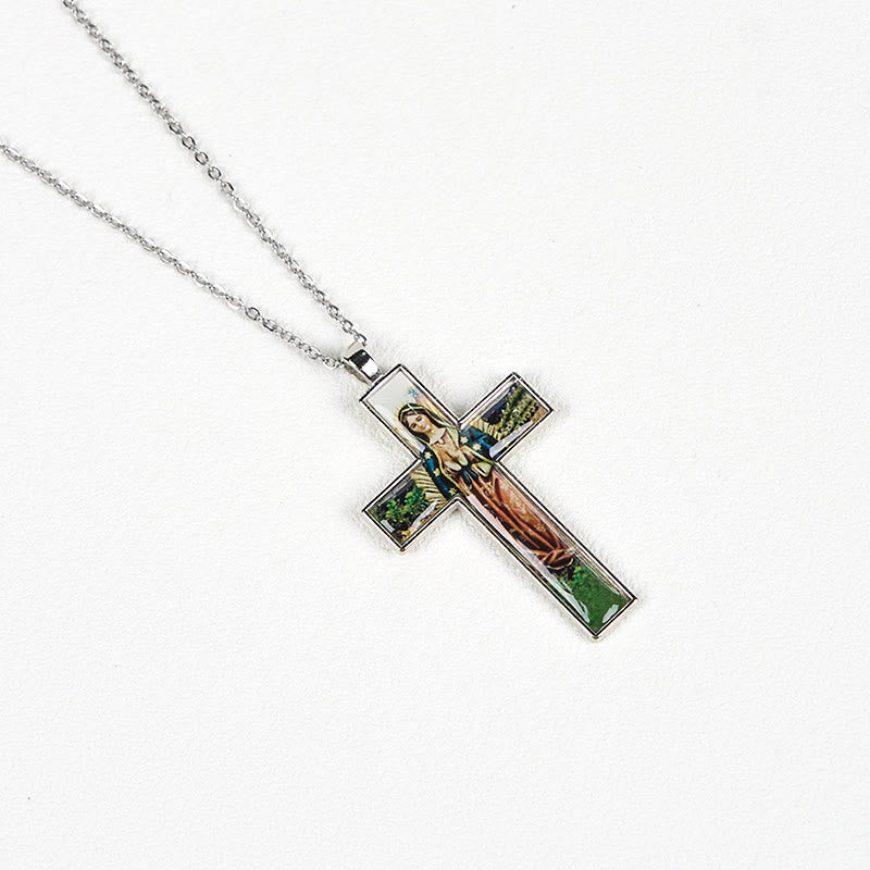 FREE Today: Our Lady of Guadalupe Virgin Mary Grace Cross Pendant Necklace