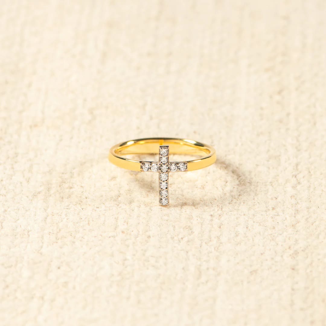 Christianartworkshop 925 Silver Cross & "Trust God" Ring: Symbols of Hope