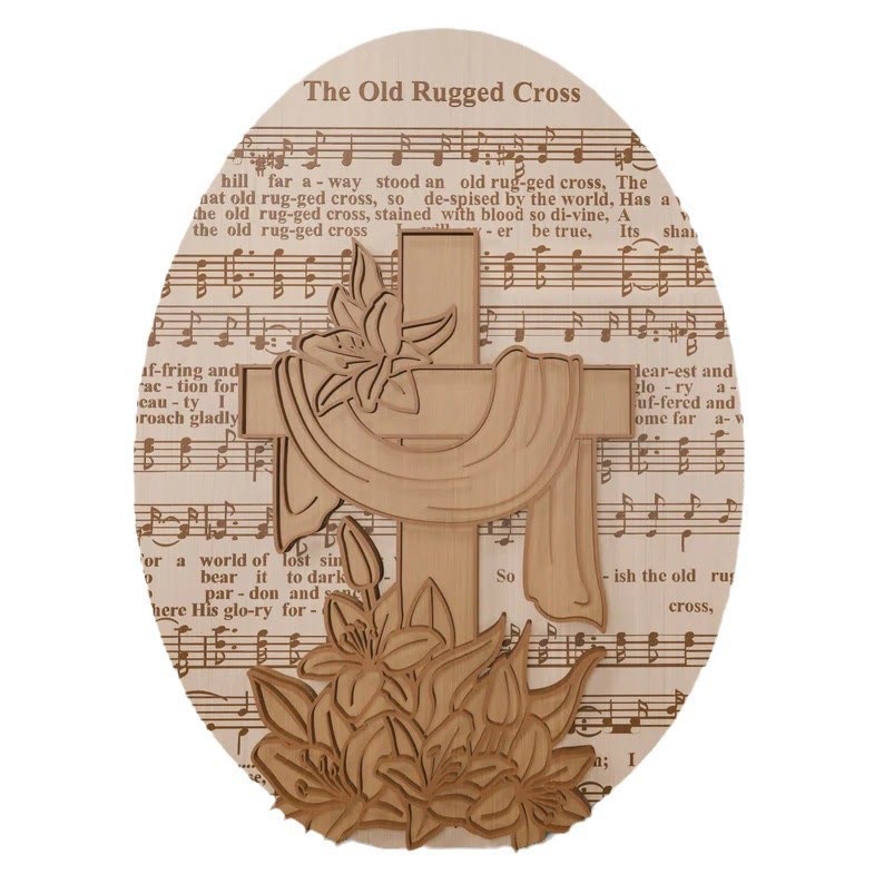 Christianartworkshop 3styles Inspirational Wooden Easter Desktop Ornament - Symbols of Hope and Redemption