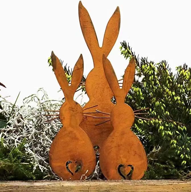 Christianartworkshop 3pcs/set Inspirational Wooden Easter Rabbit Desktop Ornament