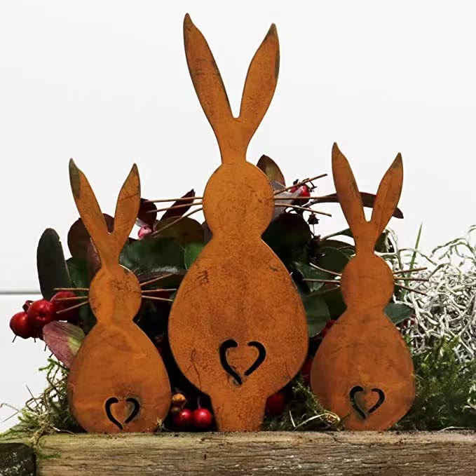 Christianartworkshop 3pcs/set Inspirational Wooden Easter Rabbit Desktop Ornament