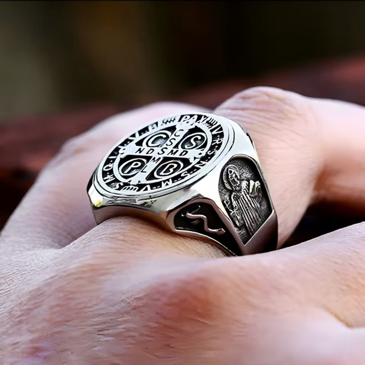 Christiandiscipleshop St. Benedict Cross Faith Ring: A Symbol of Loving Gift