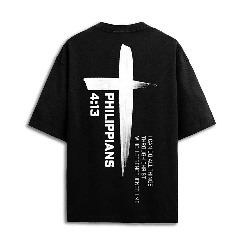 Christiandiscipleshop Philippians 4:13 Strength Cross T-Shirt