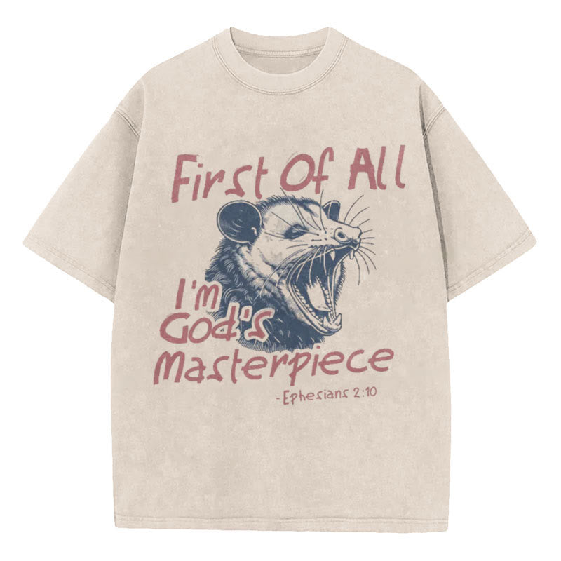 Christiandiscipleshop First Of All I'm God's Masterpiece Christian Washed T-Shirt