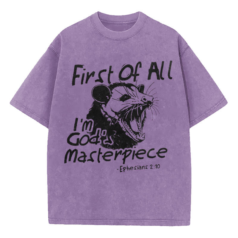 Christiandiscipleshop First Of All I'm God's Masterpiece Christian Washed T-Shirt