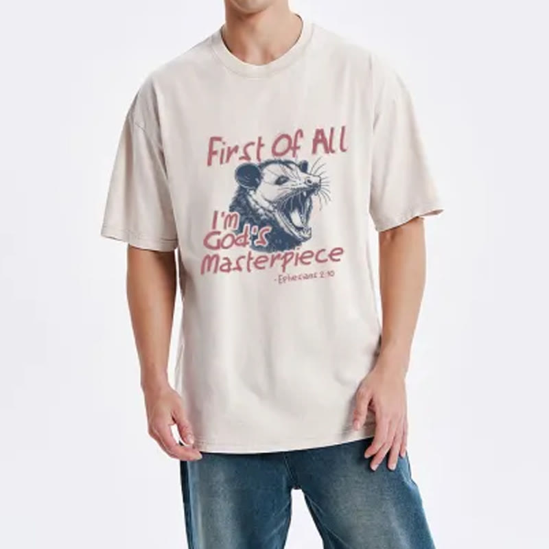 Christiandiscipleshop First Of All I'm God's Masterpiece Christian Washed T-Shirt