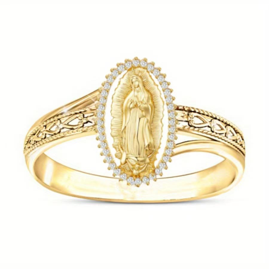 Christiandiscipleshop Our Lady of Guadalupe Faith Crafted Divine Grace Golden Ring