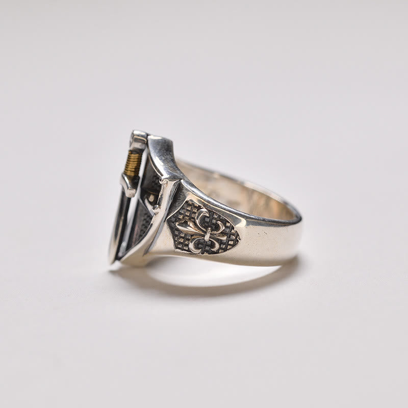 christiandiscipleshop The Immortal Faith Shield&Sword&Iris Ring: A Symbol of Faith and Fortitude