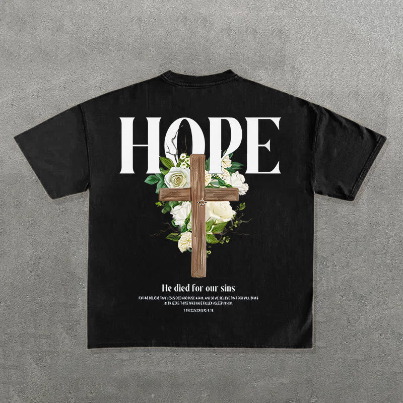 christiandiscipleshop Hope Cross Print T-Shirt