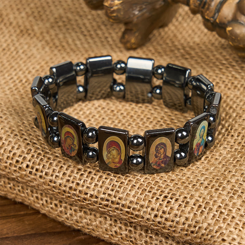 Christiandiscipleshop Obsidian Saint Icon Special Made Divine Guardians Bracelet: A Spiritual Heirloom