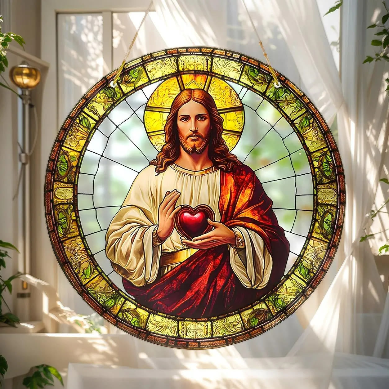Christiandiscipleshop Sacred Heart of Jesus Holy Hanging Ornament: Soothing the Troubled Soul