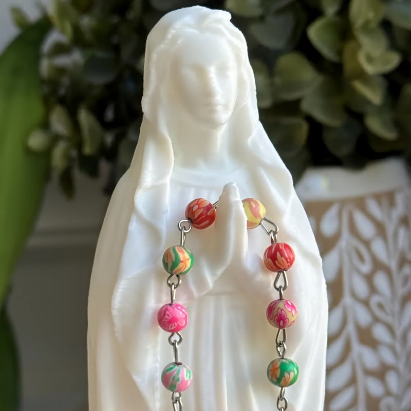 Christiandiscipleshop Our Lady Resin Rosary Holder Container: Supporting Holy Objects and Placing the Soul