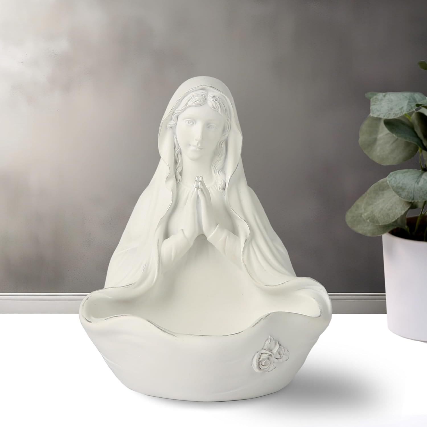 Christiandiscipleshop Our Lady white Rosary Holder Container: Embracing Tranquility with Divine Grace
