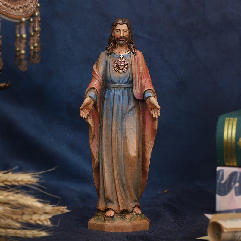 christiandiscipleshop Jesus Wooden Desktop Ornament: Carrying Faith and Delivering Divine Salvation