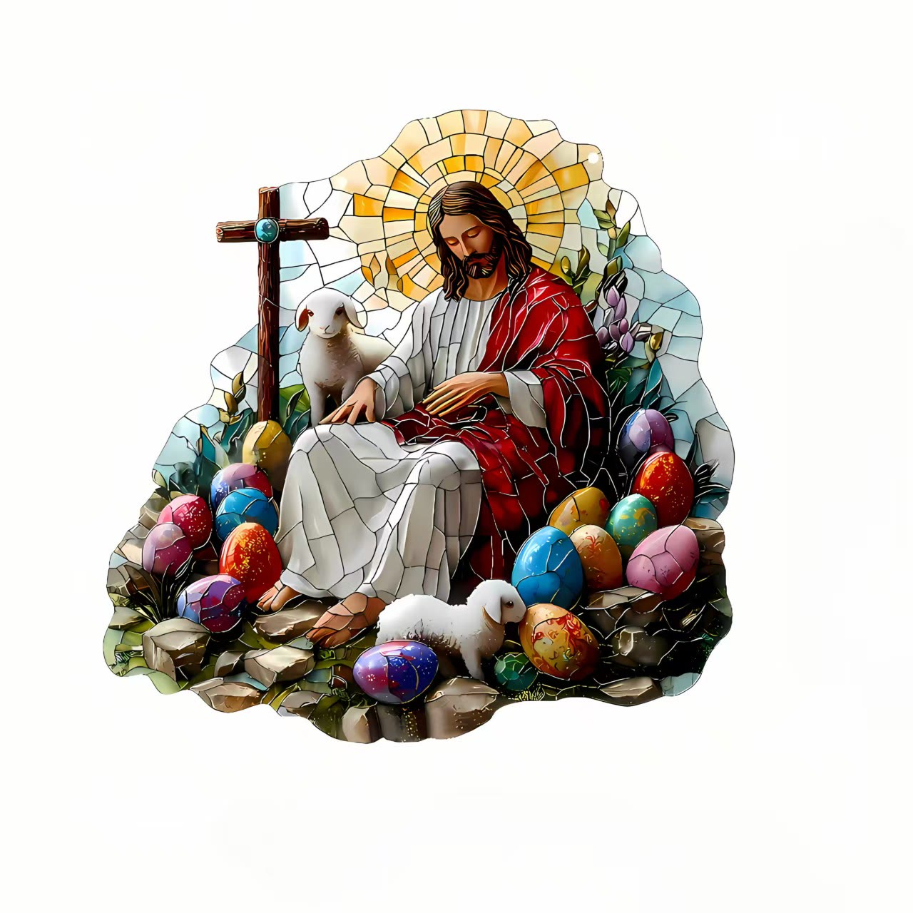 christiandiscipleshop Jesus & Lamb Hanging Ornament: A Symbol of Divine Love